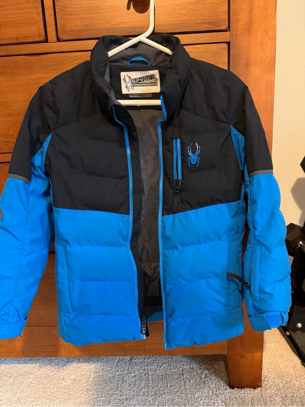 Spyder Blue and Navy Kids' Puffer Jacket